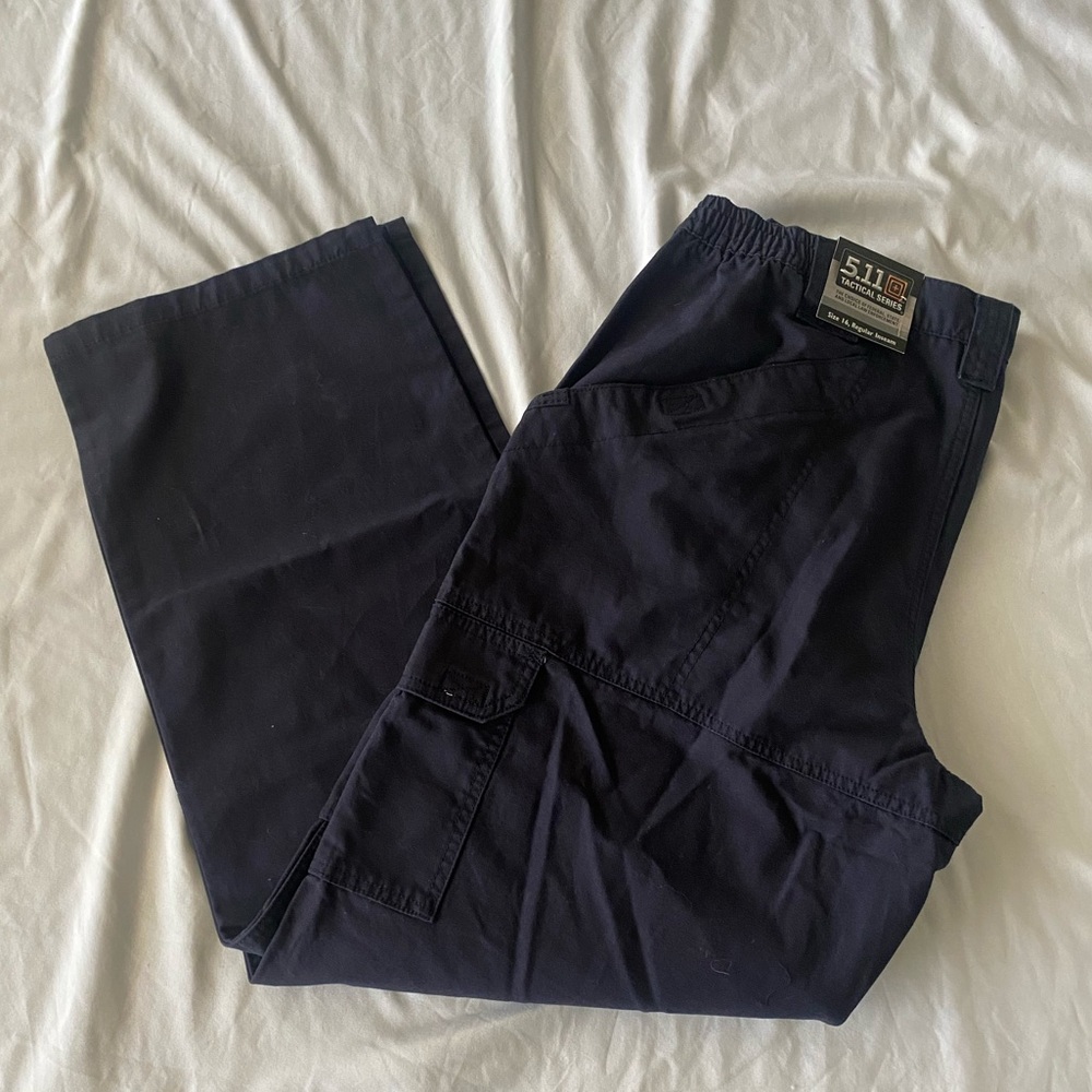 Women’s 5.11 Tactical Pants 100% Cotton Canvas Size 16 Regular Inseam 720 Navy